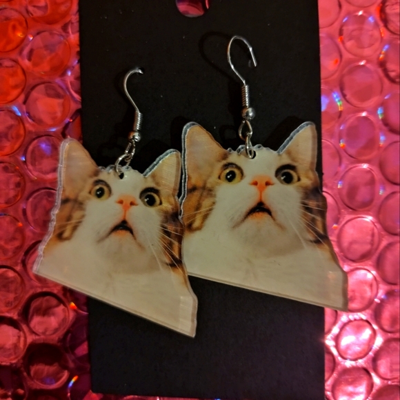 Crazy Cat Earrings! - Picture 1 of 1